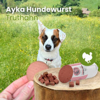 Produktbild von Ayka Hundewurst Pute glutenfrei und getreidefrei Belohnungssnack 80g