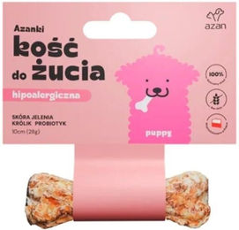 Produktbild von AZANKI Hirschhaut Kauknochen für Welpen 10 cm
