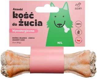 Produktbild von AZANKI Hirschlederknochen für Hunde M/L 17cm zur Zahnpflege - 17 cm