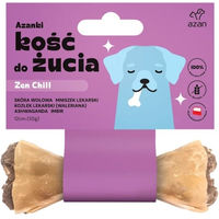 Produktbild von AZANKI Kauknochen aus Rind mit Löwenzahn, Baldrian und Ashwagandha zur Entspannung für adulte Hunde, getreidefrei, 12cm