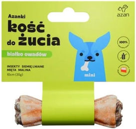 Produktbild von AZANKI Kauknochen für Hunde Adult mit Insekten und Rind Mini 10 cm getreidefrei und hypoallergen zur Zahnpflege - 10 cm