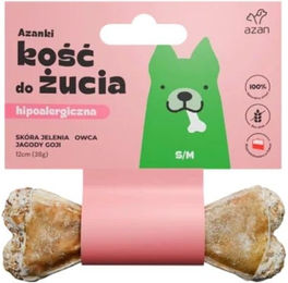 Produktbild von AZANKI Kauknochen Hirschhaut für Hunde S/M 12cm hypoallergen und getreidefrei - 12 cm