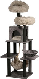 Azomor Kratzbaum aus Holz in Grau für Katzen in der Größe Groß – Bild 1 von 1