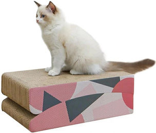 Azomor Kratzbaum für Katzen mit Kratzpappe in Bunt, 25/80 cm – Bild 1 von 1