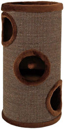 Azomor Kratzsäule für Katzen aus Sisal und Plüsch mit Spielball in Braun – Bild 1 von 3
