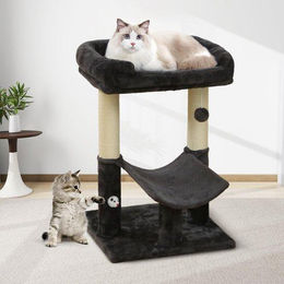Azomor Kratzsäule mit Sisal und weichem Sitz in Schwarz – Bild 1 von 1