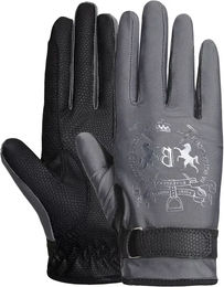 Produktbild von B Vertigo Laia Reithandschuhe Damen Grau Schwarz Taille 7