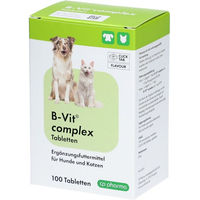 Produktbild von B-Vit Complex Vitamin Nahrungsergänzung in Tablettenform für Haut, Fell, Herz, Immunsystem und Verdauung