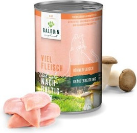 Produktbild von BALDUiN Katze Huhn & Kräuterseitling - 12 x 400 g