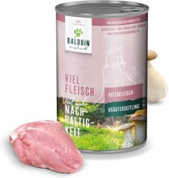 Produktbild von BALDUiN Katze Pute & Kräuterseitling - 12 x 400 g