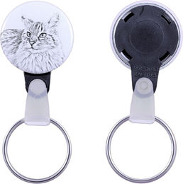 Produktbild von Balinese left - handmade keychain with a cat portrait, purse charm, product of the Art-Dog brand.