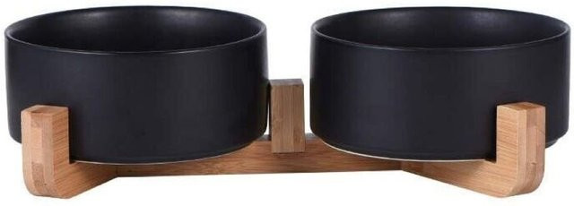 Produktbild von Bäll Napf-Set Keramik/ Bambus Doppelnapf Hunde,