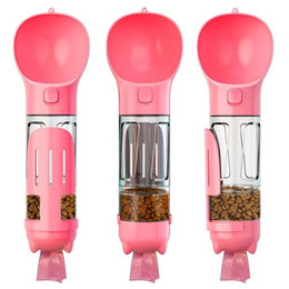 Produktbild von Bäll Reisenapf Hunde Trinkflasche mit Futterbox und Kotbeutelspender - 350 ml