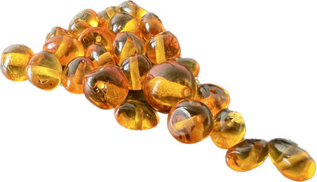 Produktbild von Baltischer Bernstein mit gebohrtem Loch lose Perlen in Barock Form