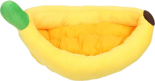 Produktbild von Bananen Katzenbett Warm Bananenförmig Weich Gemütlich Bequem Haustier Hund Nachtschlaf Bett für Winter L S(for 2-4kg)