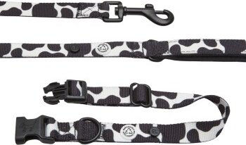 Produktbild von Barkalot Hundehalsband- und Leinen-Set weiß/schwarz S