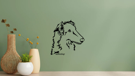 Produktbild von Barsoi Kopf Wandtattoo Wandbild Wandsticker Wandaufkleber Wanddekoration