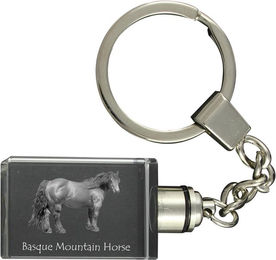 Produktbild von Basque Mountain Horse - Crystal pendant with photo of a horse, illuminated pendant, unique gift by Art-Dog brand transparent
