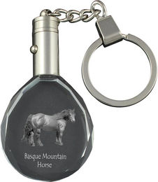 Produktbild von Basque Mountain Horse - pendant with a picture of a horse, crystal key ring in a gift box, unique gift by Art-Dog brand transparent