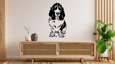 Produktbild von Basset Hound Wandtattoo Wandbild Wandsticker Wandaufkleber Wanddekoration