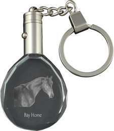 Produktbild von Bay Horse - pendant with a picture of a horse, crystal key ring in a gift box, unique gift by Art-Dog brand transparent
