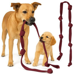 BAY-Sports Zerrspielzeug ZerrX Hundespielzeug Gurt Seil Knoten Tau Hunde zum Zerren und Ziehen, (Überlänge mit vielen Knoten), Zerren Ziehen Kraft messen Kraftspiele Für kleine mittlere groß Hunde – Bild 1 von 9