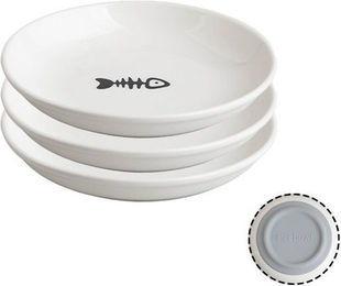 Produktbild von Beaface Futternapf Katzennapf 3er Set Keramik mit rutschfestem Silikonboden - 3 x 5,5 in