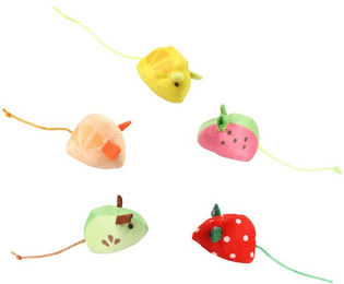 Produktbild von Beaface Plüschmäuse Katzenminze Mäuse Spielzeug Set – Fruchtform, (5-tlg) Interaktive Mäuse Spielzeuge für Katzen