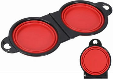 Produktbild von Beaface Silikon Futternapf faltbar Doppelnapf