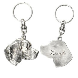 Beagle Silberplättchen Hund Anhänger – Bild 1 von 5