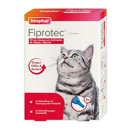 Produktbild von BEAPHAR Fiprotec 50 mg Lösung zum Auftropfen für Katzen - 3 x 0,5 ml