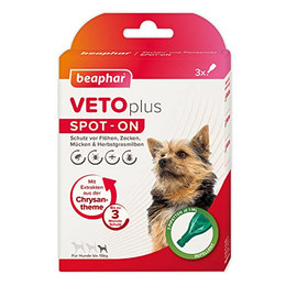 Produktbild von Beaphar VETOplus Spot-On Zeckenschutz für Hunde bis 15 kg - 3 x 1 ml