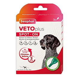 Produktbild von Beaphar VETOplus Spot-On Zeckenschutz für mittelgroße Hunde 15-30 kg - 3 x 2 ml