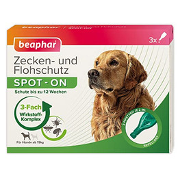 Produktbild von beaphar Zecken- und Flohschutz Spot-On für Hunde über 15 kg - 3 x 2 ml