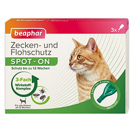Produktbild von Beaphar Zecken- und Flohschutz Spot-On für Katzen - 3 x 0,8 ml