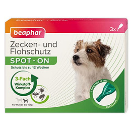 Produktbild von beaphar Zecken- und Flohschutz Spot-On für kleine Hunde bis 15 kg - 3 x 1 ml