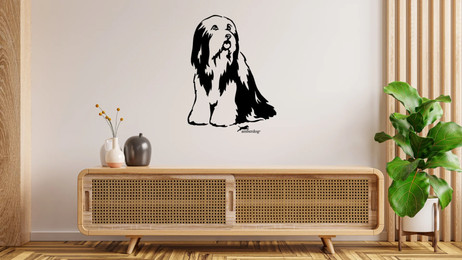 Produktbild von Bearded Collie Wandtattoo Wandbild Wandsticker Wandaufkleber Wanddekoration