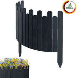 Produktbild von Beeteinfassung Rasenkante 100 cm lang Flexibler Gartenzaun Rollzaun Steckzaun Höhe 30 cm Anthracit