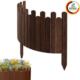 Produktbild von Beeteinfassung Rasenkante 100 cm lang Flexibler Gartenzaun Rollzaun Steckzaun Höhe 30 cm Braun
