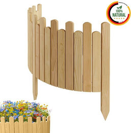 Produktbild von Beeteinfassung Rasenkante 100 cm lang Flexibler Gartenzaun Rollzaun Steckzaun Höhe 30 cm Natur