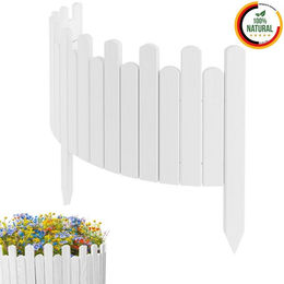 Produktbild von Beeteinfassung Rasenkante 100 cm lang Flexibler Gartenzaun Rollzaun Steckzaun Höhe 30 cm Weiß