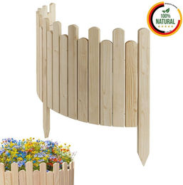 Produktbild von Beeteinfassung Rasenkante 100 cm lang Flexibler Gartenzaun Rollzaun Steckzaun Höhe 40cm Unbehandelt