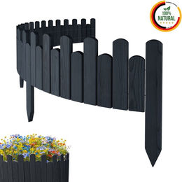 Produktbild von Beeteinfassung Rasenkante 200cm Flexibler Gartenzaun Rollzaun Palisade Höhe 20 cm, Anthracite