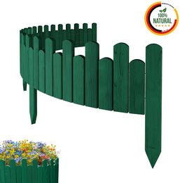 Produktbild von Beeteinfassung Rasenkante 200cm Flexibler Gartenzaun Rollzaun Palisade Höhe 20 cm, Grün