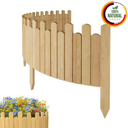 Produktbild von Beeteinfassung Rasenkante 200cm Flexibler Gartenzaun Rollzaun Palisade Höhe 30 cm, Natur