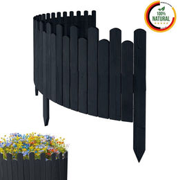 Produktbild von Beeteinfassung Rasenkante 200cm Flexibler Gartenzaun Rollzaun Palisade Höhe 40 cm, Anthracite