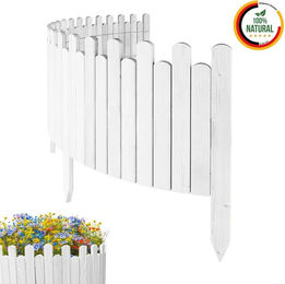 Produktbild von Beeteinfassung Rasenkante 200cm Flexibler Gartenzaun Rollzaun Palisade Höhe 40 cm, Weiß