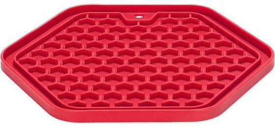 Produktbild von Beeztees Antischlingnapf Leckmatte Hexagon aus Silikon pink