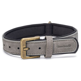 Produktbild von Beeztees Balacron Ax Hundehalsband Kunstleder Grau - 20 mm