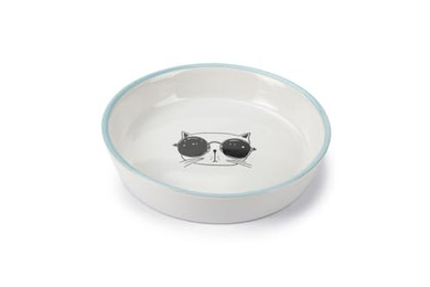 Produktbild von Beeztees Futternapf Katzennapf Falko Keramik weiß/blau - 300 ml